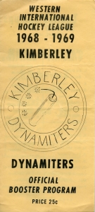 Kimberley Dynamiters 1968-69 game program