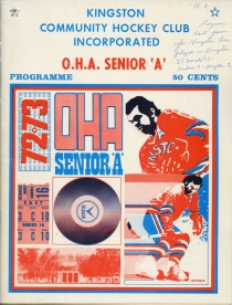 Kingston Aces 1972-73 game program