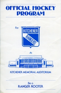 Kitchener Ranger B's 1980-81 game program