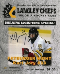Langley Chiefs 2007-08 game program
