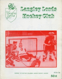 Langley Lords 1973-74 game program