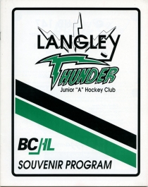 Langley Thunder 1994-95 game program