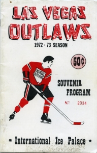 Las Vegas Outlaws 1972-73 game program