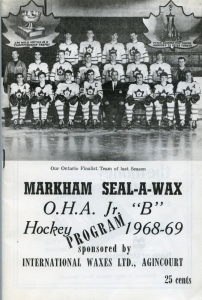 Markham Seal-A-Wax 1968-69 game program