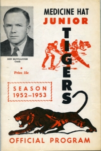 Medicine Hat Tigers 1952-53 game program
