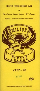 Milton Flyers 1977-78 game program