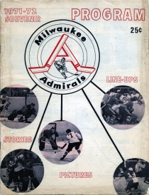 Milwaukee Admirals 1971-72 game program