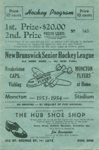Moncton Flyers 1953-54 game program
