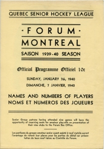 Montreal Royals 1939-40 game program