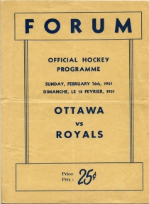 Montreal Royals 1950-51 game program