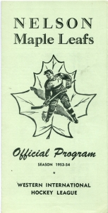 Nelson Maple Leafs 1953-54 game program