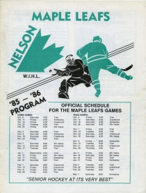 Nelson Maple Leafs 1985-86 game program