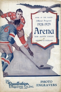 New Haven Eagles 1928-29 game program