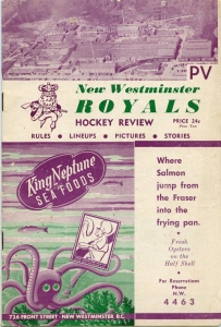 New Westminster Royals 1953-54 game program
