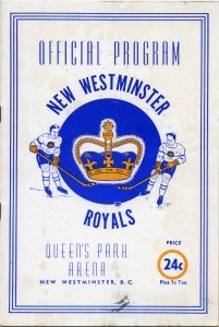 New Westminster Royals 1955-56 game program