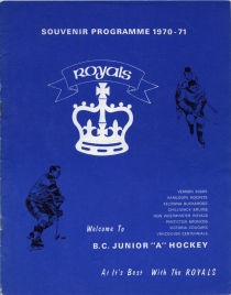 New Westminster Royals 1970-71 game program