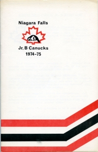 Niagara Falls Canucks 1974-75 game program