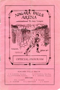 Niagara Falls Cataracts 1929-30 game program