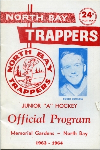 North Bay Trappers 1963-64 game program