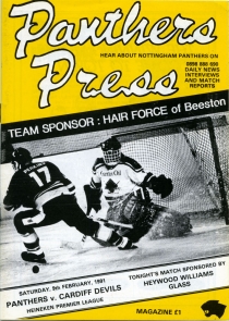 Nottingham Panthers 1990-91 game program