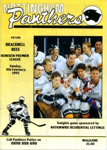 Nottingham Panthers 1991-92 game program