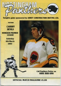 Nottingham Panthers 1992-93 game program