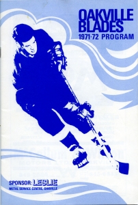 Oakville Blades 1971-72 game program