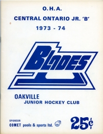 Oakville Blades 1973-74 game program