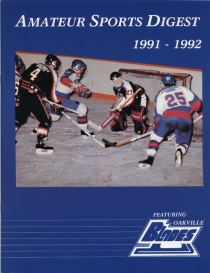 Oakville Blades 1991-92 game program