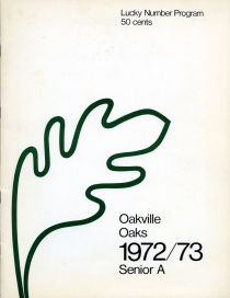 Oakville Oaks 1972-73 game program