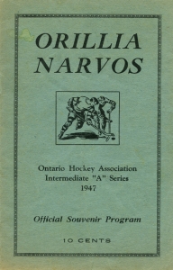Orillia Narvos 1946-47 game program