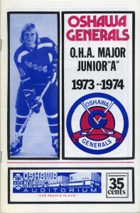 Oshawa Generals 1973-74 game program