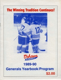 Oshawa Generals 1989-90 game program