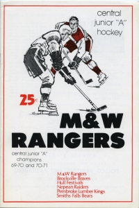 Ottawa M and W Rangers 1972-73 game program