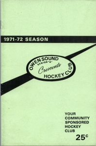 Owen Sound Crescents 1971-72 game program