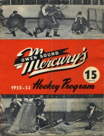 Owen Sound Mercurys 1952-53 game program