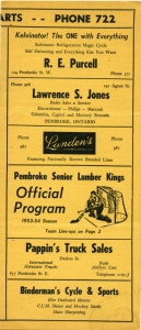 Pembroke Lumber Kings 1953-54 game program
