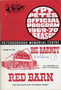 Peterborough Petes 1969-70 game program