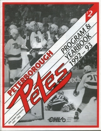 Peterborough Petes 1992-93 game program