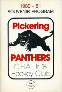 Pickering Panthers 1980-81 game program