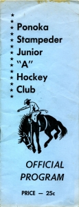 Ponoka Stampeders 1967-68 game program