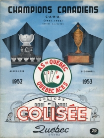 Quebec Aces 1952-53 game program
