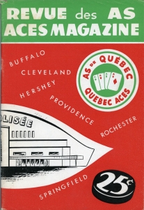 Quebec Aces 1960-61 game program