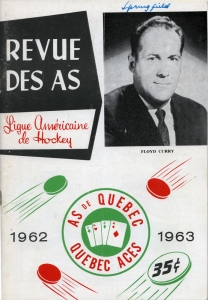 Quebec Aces 1962-63 game program