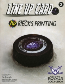 Reading Royals 2003-04 game program