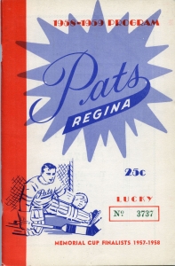 Regina Pats 1958-59 game program