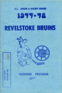 Revelstoke Bruins 1977-78 game program