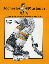 Rochester Mustangs 1992-93 game program