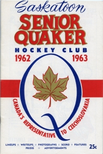 Saskatoon Quakers 1962-63 game program