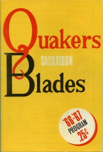 Saskatoon Quakers 1966-67 game program